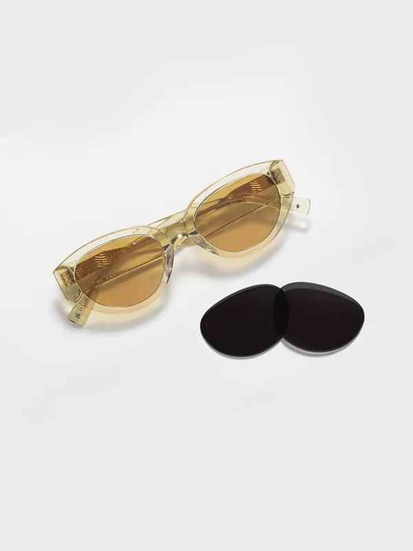 Lunettes en acétate cristal à verres ambrés